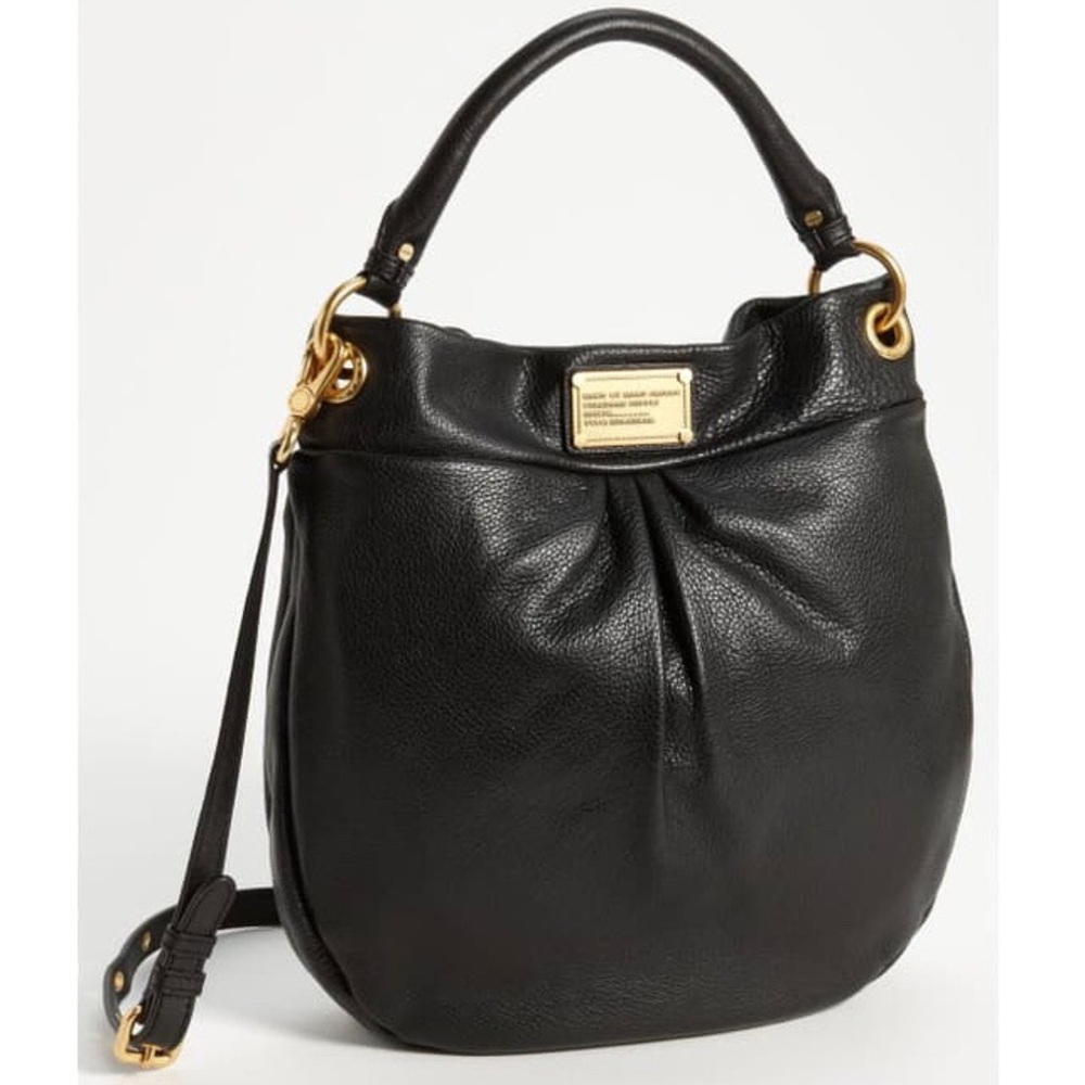 Marc Jacobs Leather Hillier Hobo Bag in Black